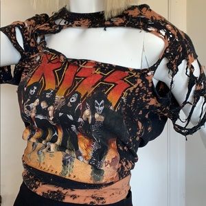 Custom Made Tie-dye KISS rock-band T-shirt !